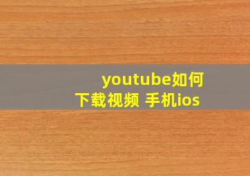 youtube如何下载视频 手机ios